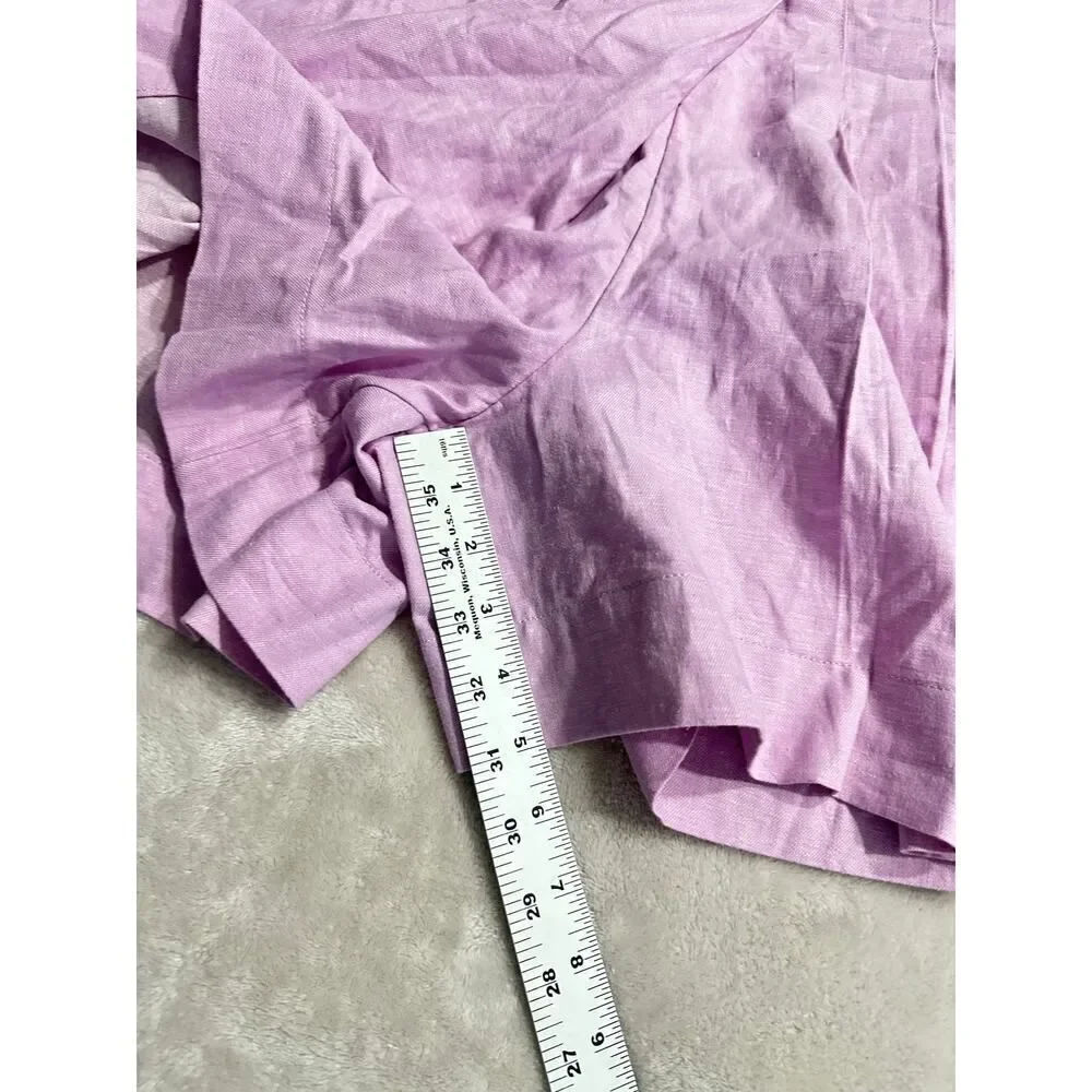 Banana Republic Pleated Skort Women's XS Lavender Linen Blend Mini Elastic Waist